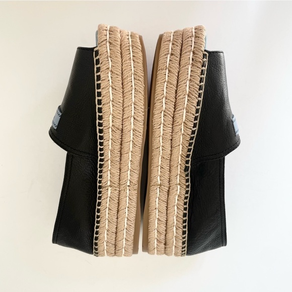 Prada Black Blue plaque logo open toe platform espadrilles EU 37 - Picture 4 of 8